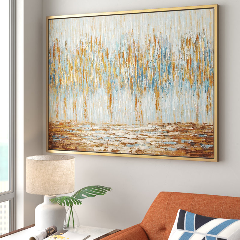 Willa Arlo Interiors Gold Canvas Tree Framed Wall Art with Gold Frame